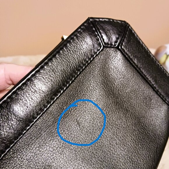 ICONIC REAL calf fur exotic look leather crossbody bag rich brushed gold EUC - Picture 10 of 10